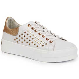 Deportivas de mujer de piel con remaches blancos Filippo