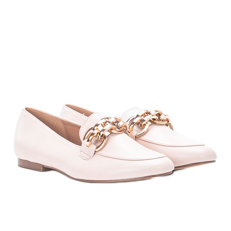 Mocasines beige con cadena Segarra