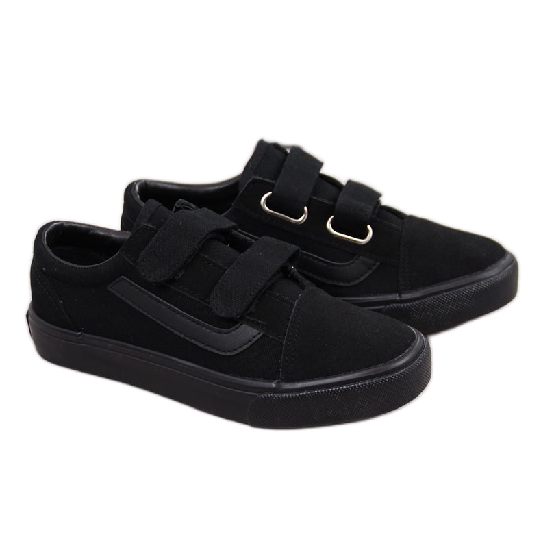 Negro Deportivas de niño Atletico negras con velcros
