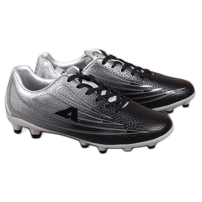 Botas de fútbol para hombre American Club negras y plateadas negro / plata plata