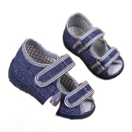 Chanclas niños sandalias casa azul marino y gris Nazo