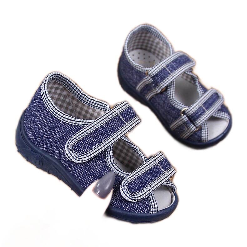 Chanclas niños sandalias casa azul marino y gris Nazo