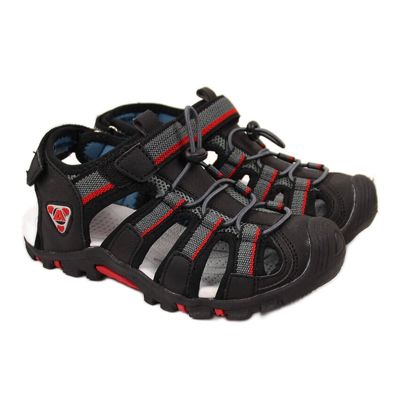 Sandalias niño con velcro negro American Club