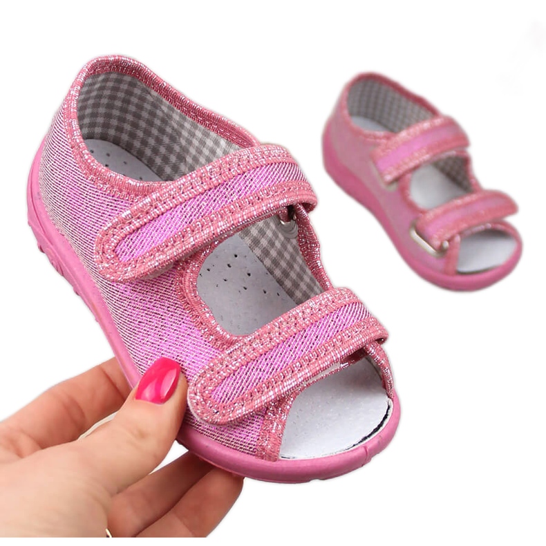 Zapatillas casa niña, sandalias de estar por casa rosa brillante Nazo rosado