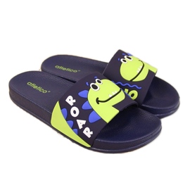 Atletico Chanclas de piscina de niño con dinosaurio Atlético azul marino