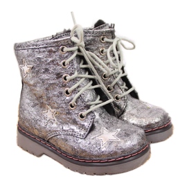 Botas niña plateada metalizada cálida Kornecki 6216 plata