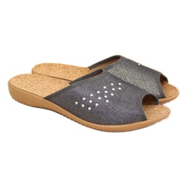 Zapatillas de estar por casa para mujer, punta abierta, Befado gris