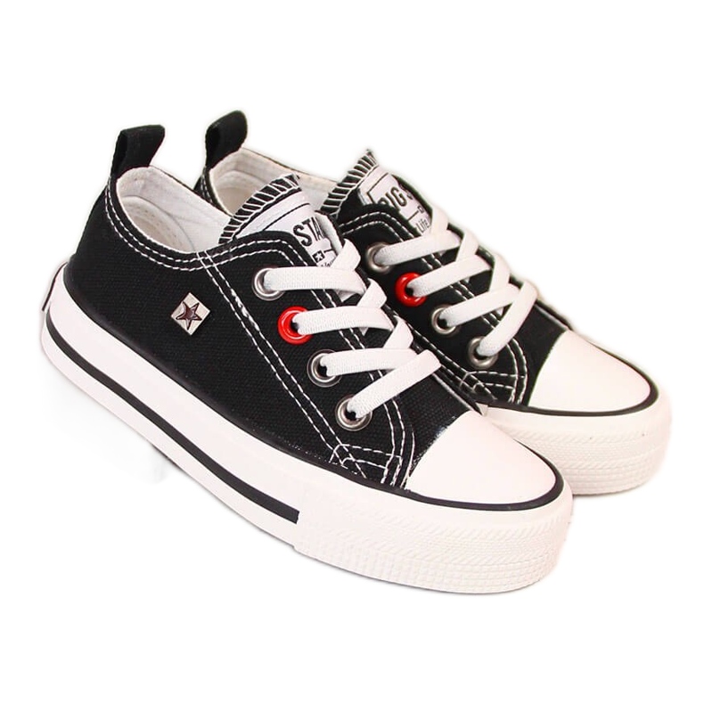 Deportivas infantiles bajas negras Big Star HH374090 blanco negro