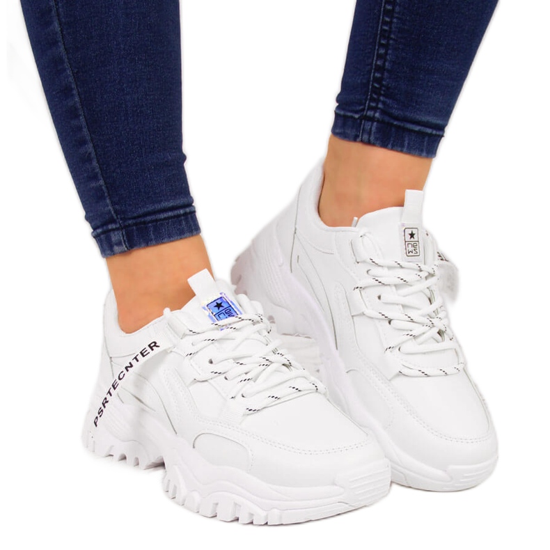 News Deportivas de mujer con suela gruesa blancas NOVEDADES blanco