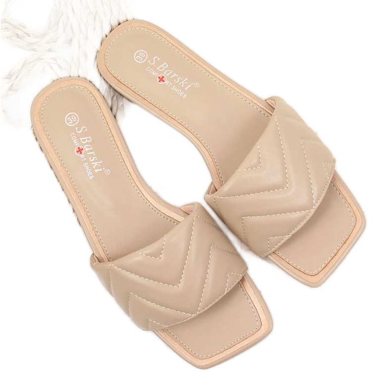 S.Barski Babuchas mujer beige acolchadas S. Barski
