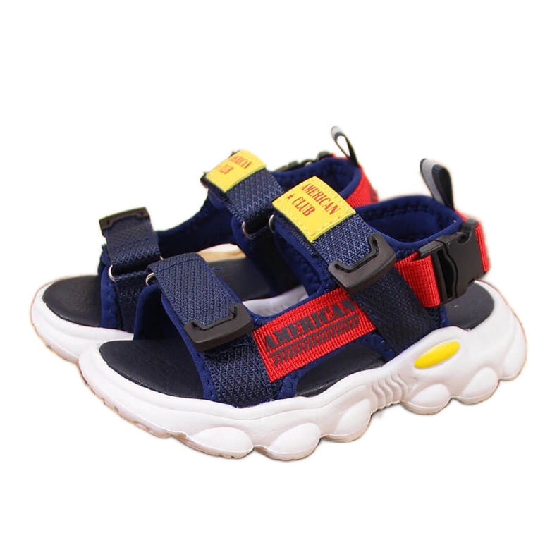 American Club sandalias azul marino con velcros para niño