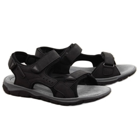 Sandalias deportivas de hombre American Club negras con velcro negro