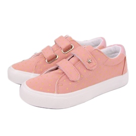 Deportivas de niña con velcro estrellas rosa Atletico rosado