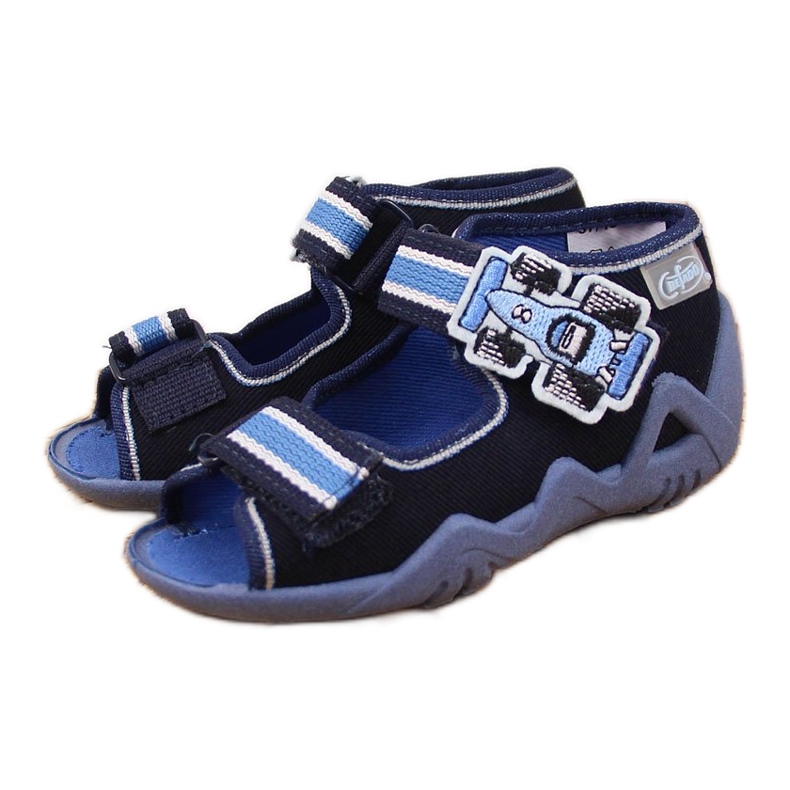 Zapatillas de niños para jardín de infantes en nabos Befado azul marino