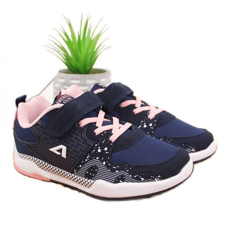 Deportivas niña con velcros azul marino American Club