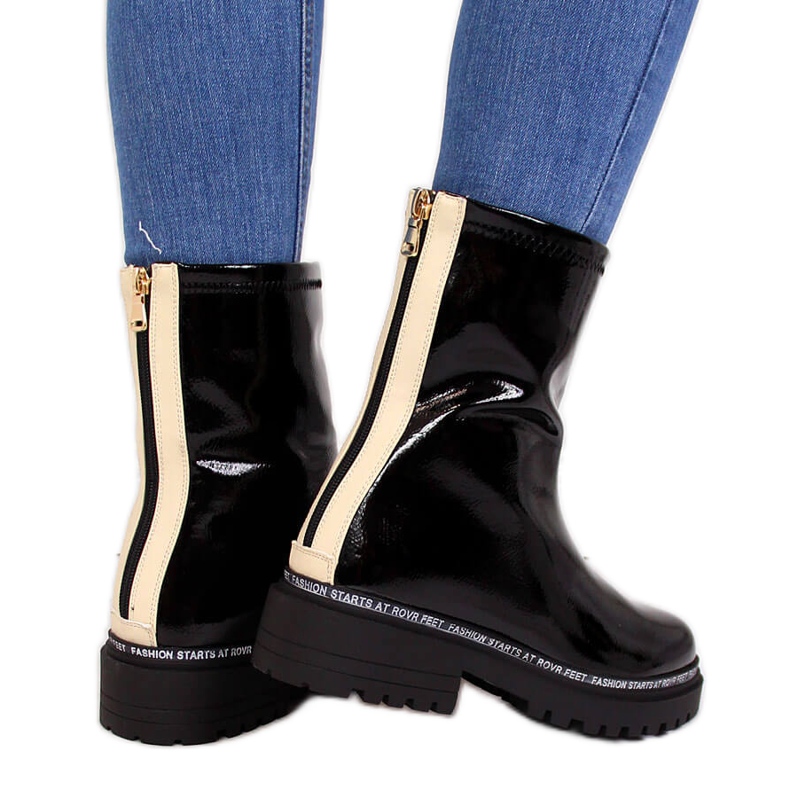 S.Barski Botas de charol negro de S. Barski