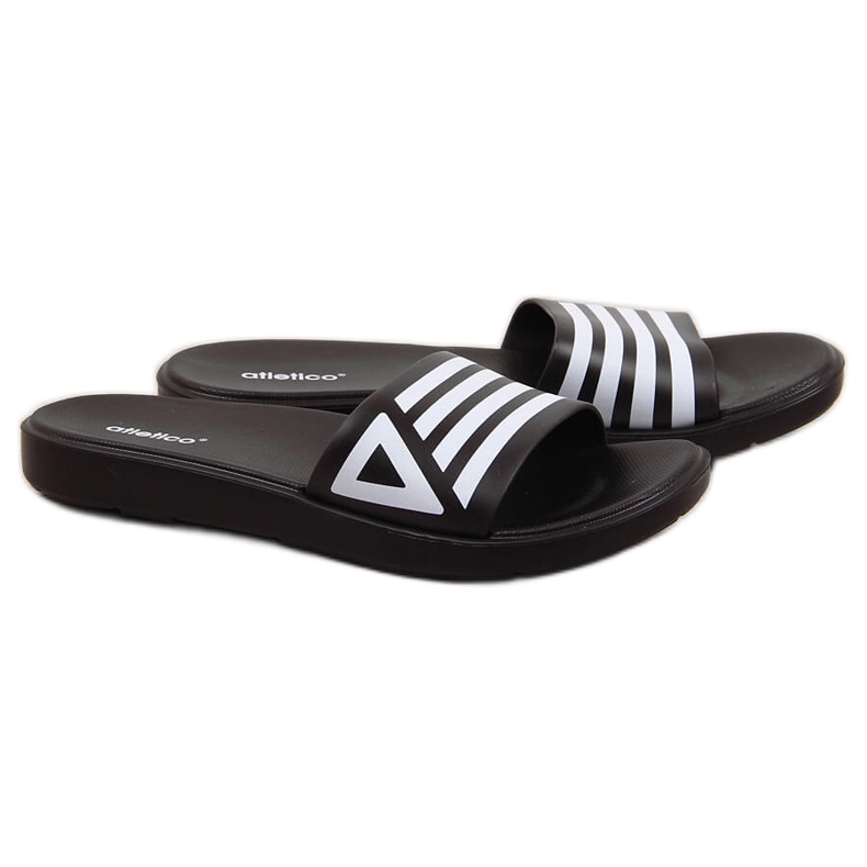 Chanclas de piscina atletico negras blanco negro