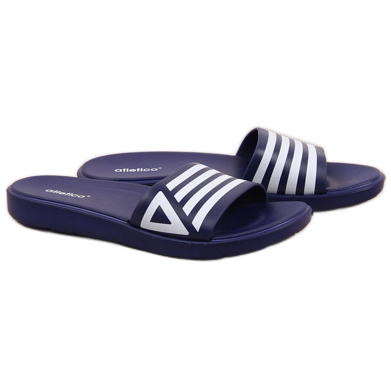 Chanclas de piscina atletico azul marino y blanco