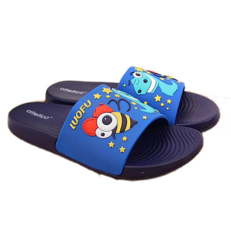 Atletico Zapatillas de casa de niño para la piscina del Atlético azul marino