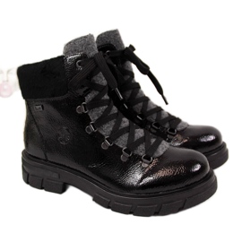 Botas aislantes mujer lacadas en negro Rieker Z9132-00