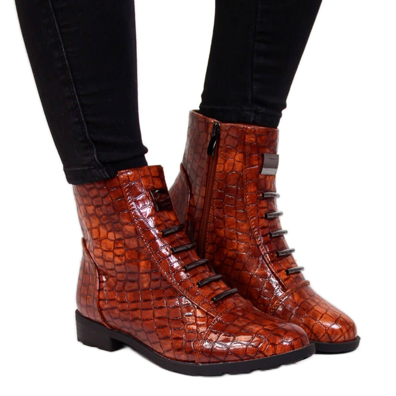 Botas Croco marrón para mujer con aislamiento marrón Filippo Botas Croco marrón para mujer con aislamiento marrón Filippo