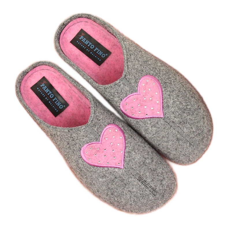 Zapatillas de estar por casa de mujer con fieltro gris Panto Fino