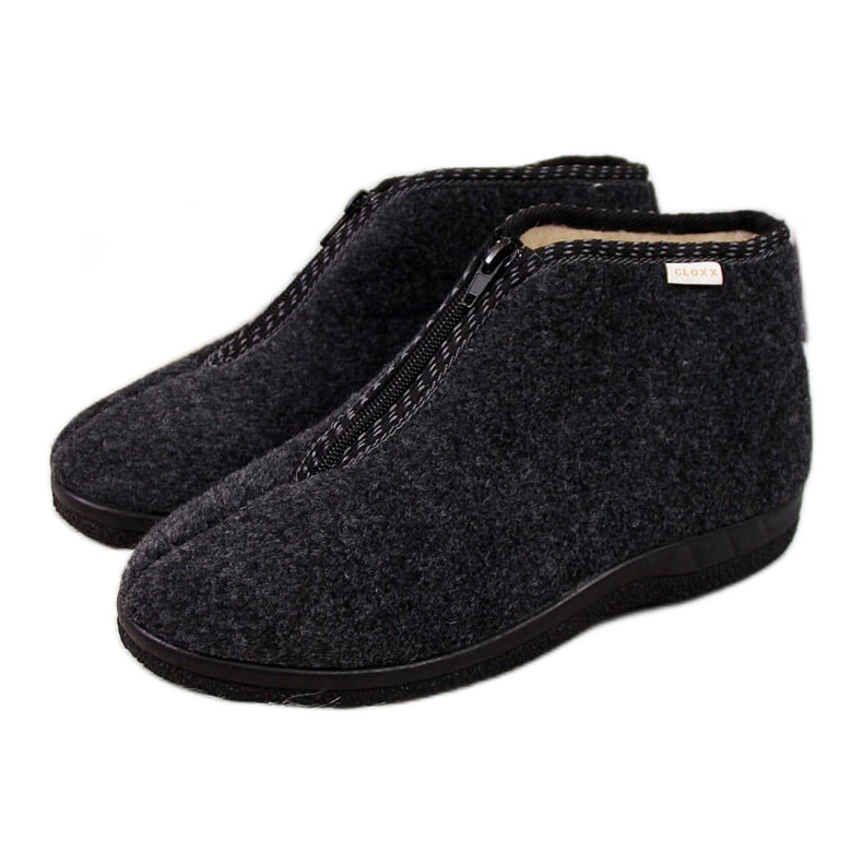 Zapatillas de estar por casa para mujer, aisladas con cremallera, gris Cloxx