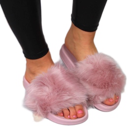 Pantuflas mujer con pelo violeta claro Msmg