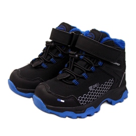 Botas de nieve de trekking impermeables negras American Club negro azul