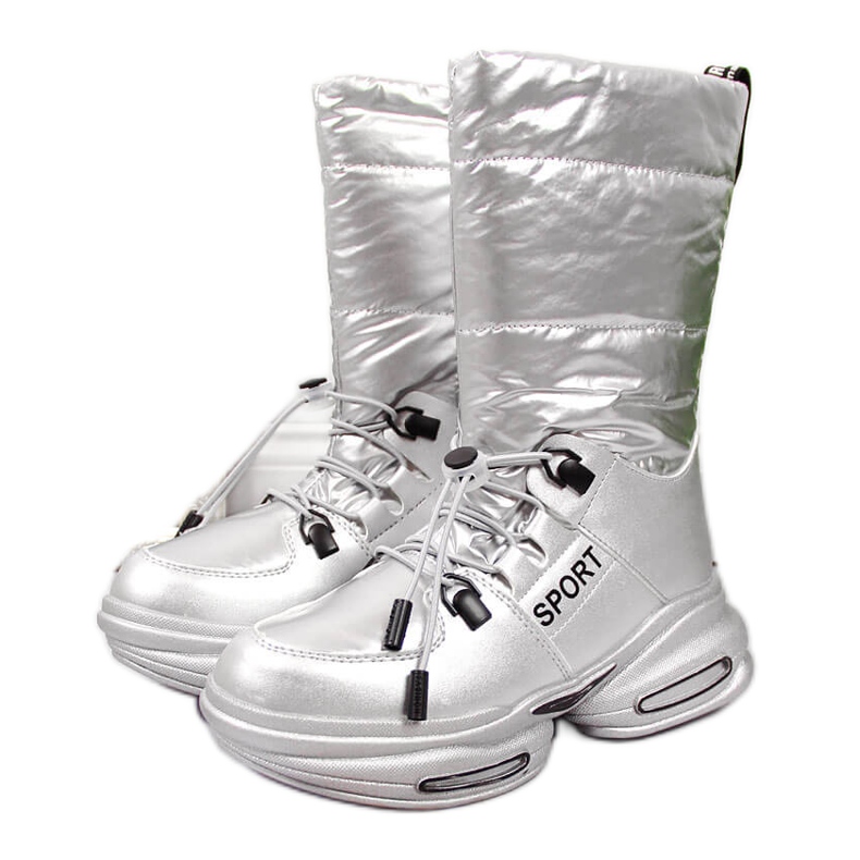 Botas de nieve para niños en la plataforma plateada Tom.m Botas de nieve para niños en la plataforma plateada Tom.m