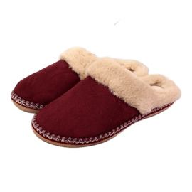 Zapatillas de estar por casa de mujer con pelo Granate Cloxx rojo