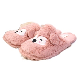 Babucha mujer pelo con orejas rosa Cloxx