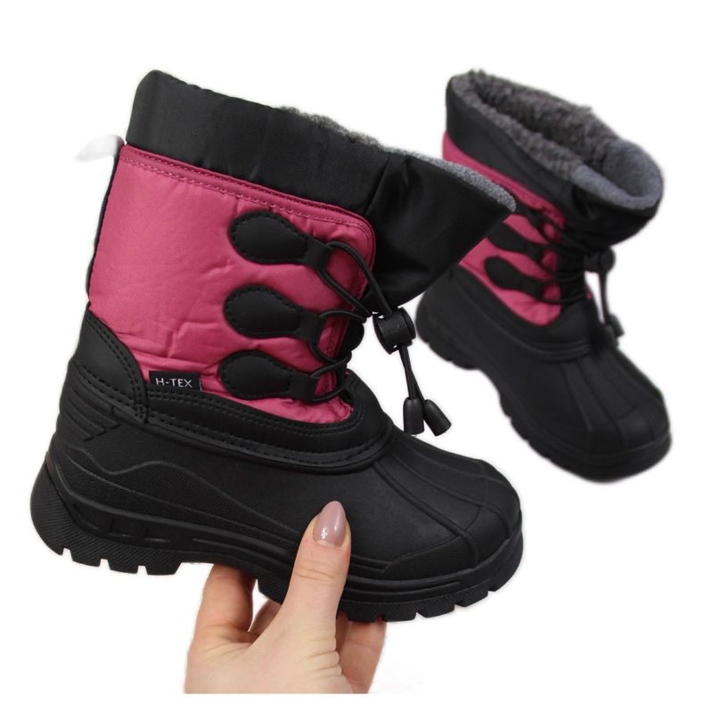 Botas de nieve para niños con aislamiento rosa Gallop negro