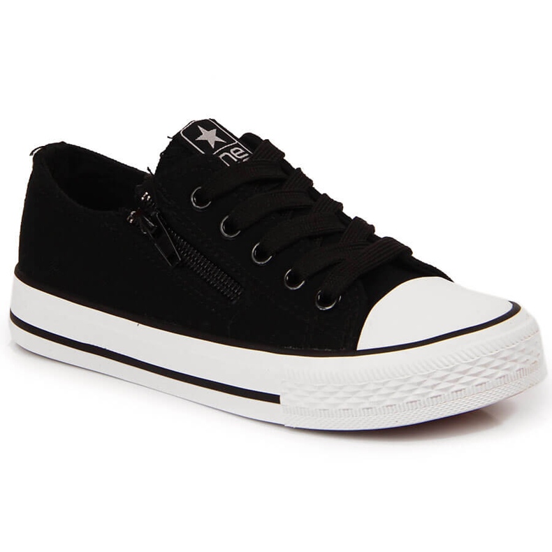 Deportivas infantiles NEWS negras con cremallera negro