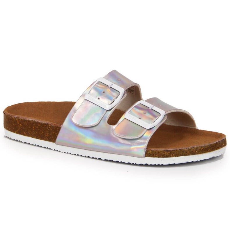 Babucha mujer plateada con hebillas Big Star HH274895 plata