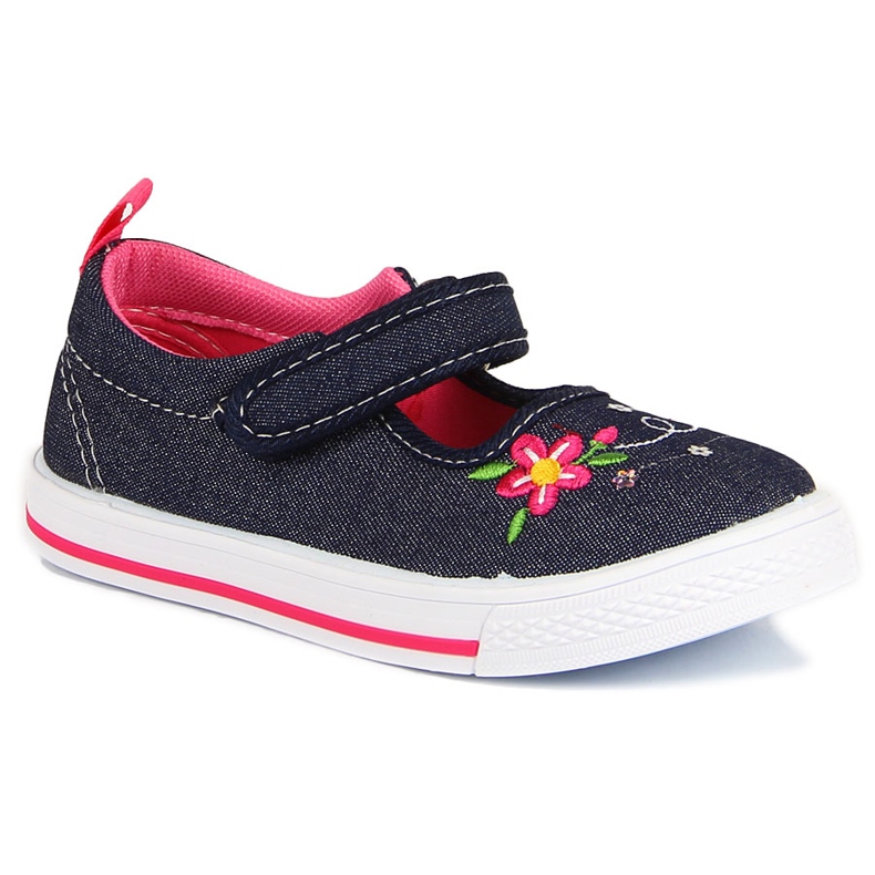 Zapatillas de niña American Club jeans azul marino rosado