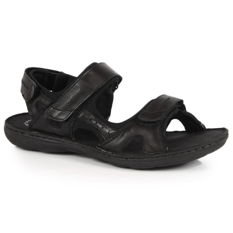 Sandalias de hombre de piel negras con cierre de velcro Łukbut 991 negro Sandalias de hombre de piel negras con cierre de velcro Łukbut 991 negro