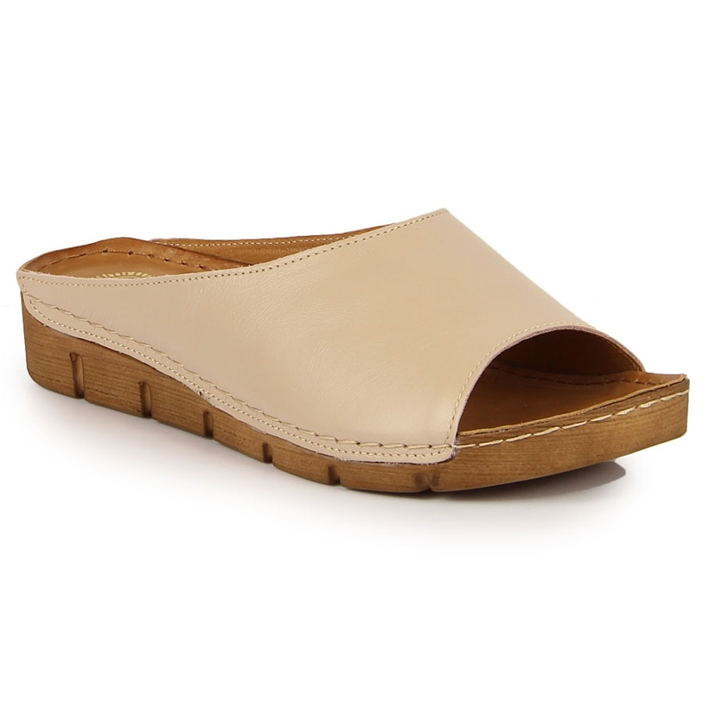 Babucha mujer piel crema Łukbut 1434 multicolor Babucha mujer piel crema Łukbut 1434 multicolor