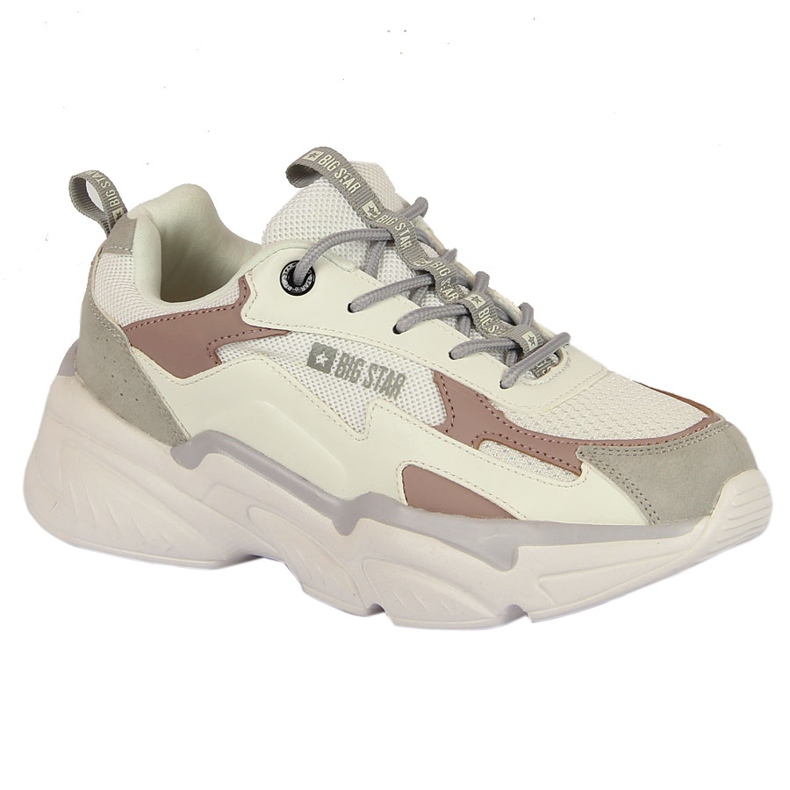 Zapatos deportivos de mujer en la plataforma blanca Big Star HH274255 blanco multicolor