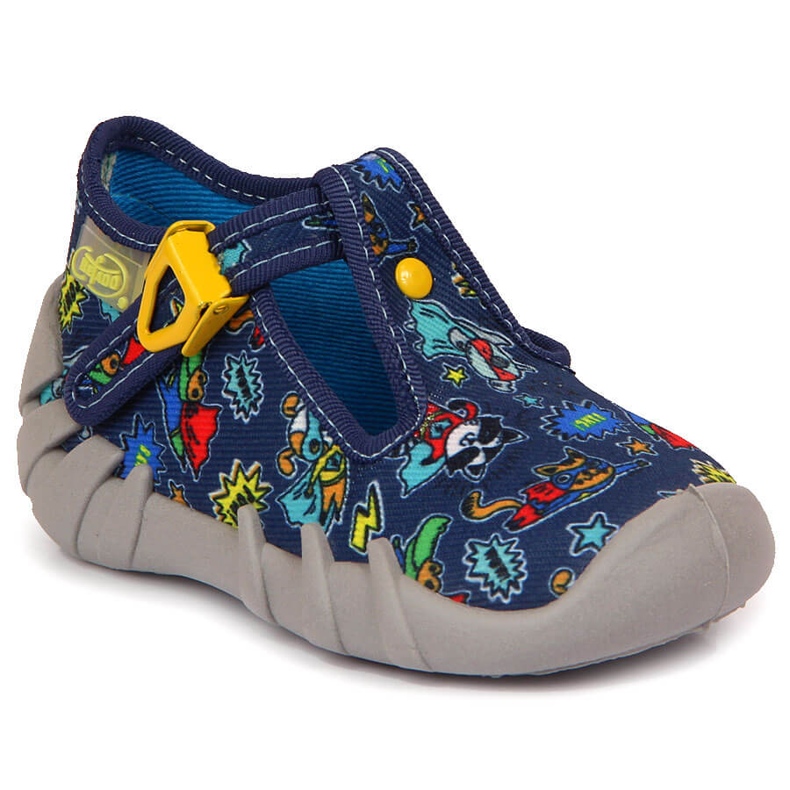 Zapatillas de estar por casa de niño, azul marino y gris Befado