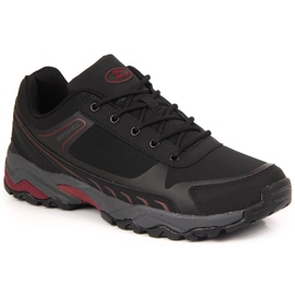 Atletico Zapatillas de trekking impermeables Atlético negro y rojo para hombre