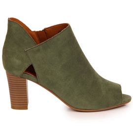 Botas primavera mujer punta abierta verde Jezzi