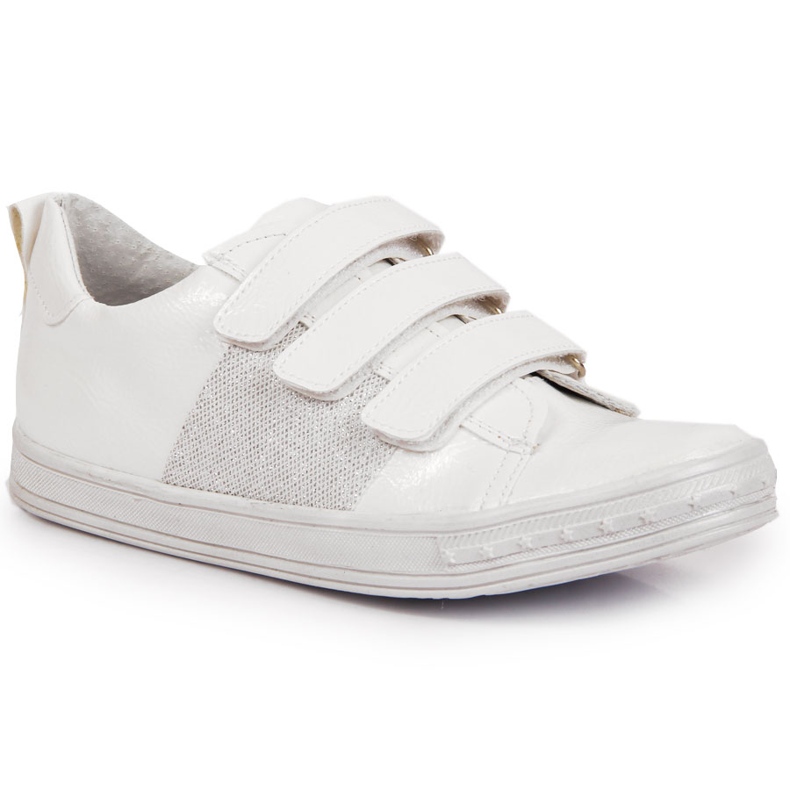 Zapato lacado velcro blanco para niña Kornecki 6286