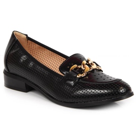 Zapatos negros calados con cadena Potocki