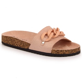 Babucha mujer con cadena rosa empolvado Potocki