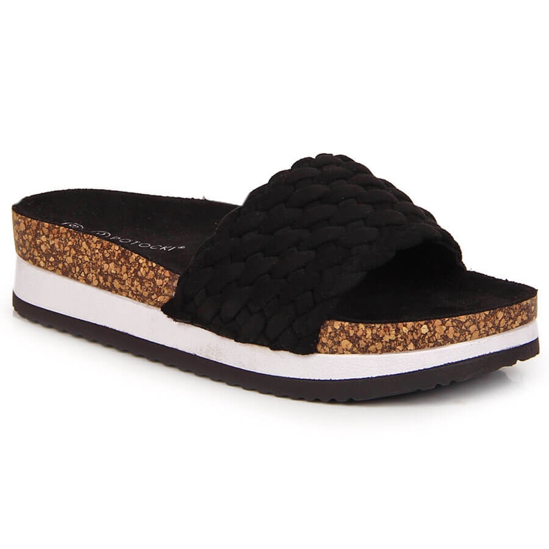 Pantuflas de mujer con plataforma Potocki en negro