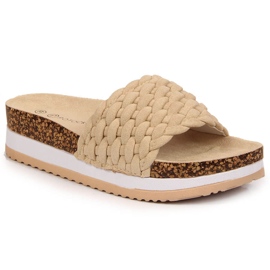 Pantuflas beige de mujer en la plataforma Potocki