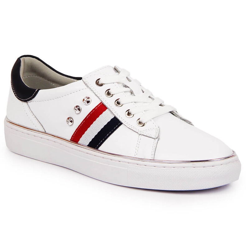 Zapatos de mujer de piel, zapatillas blancas Vinceza blanco