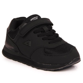 Deportivas de niño American Club negras con velcro negro