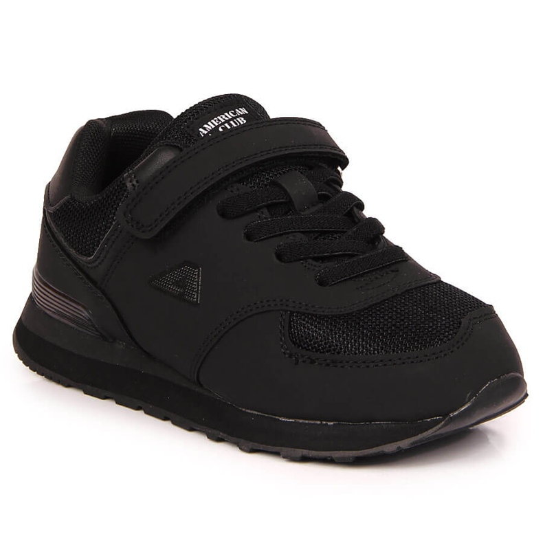 Deportivas de niño American Club negras con velcro negro